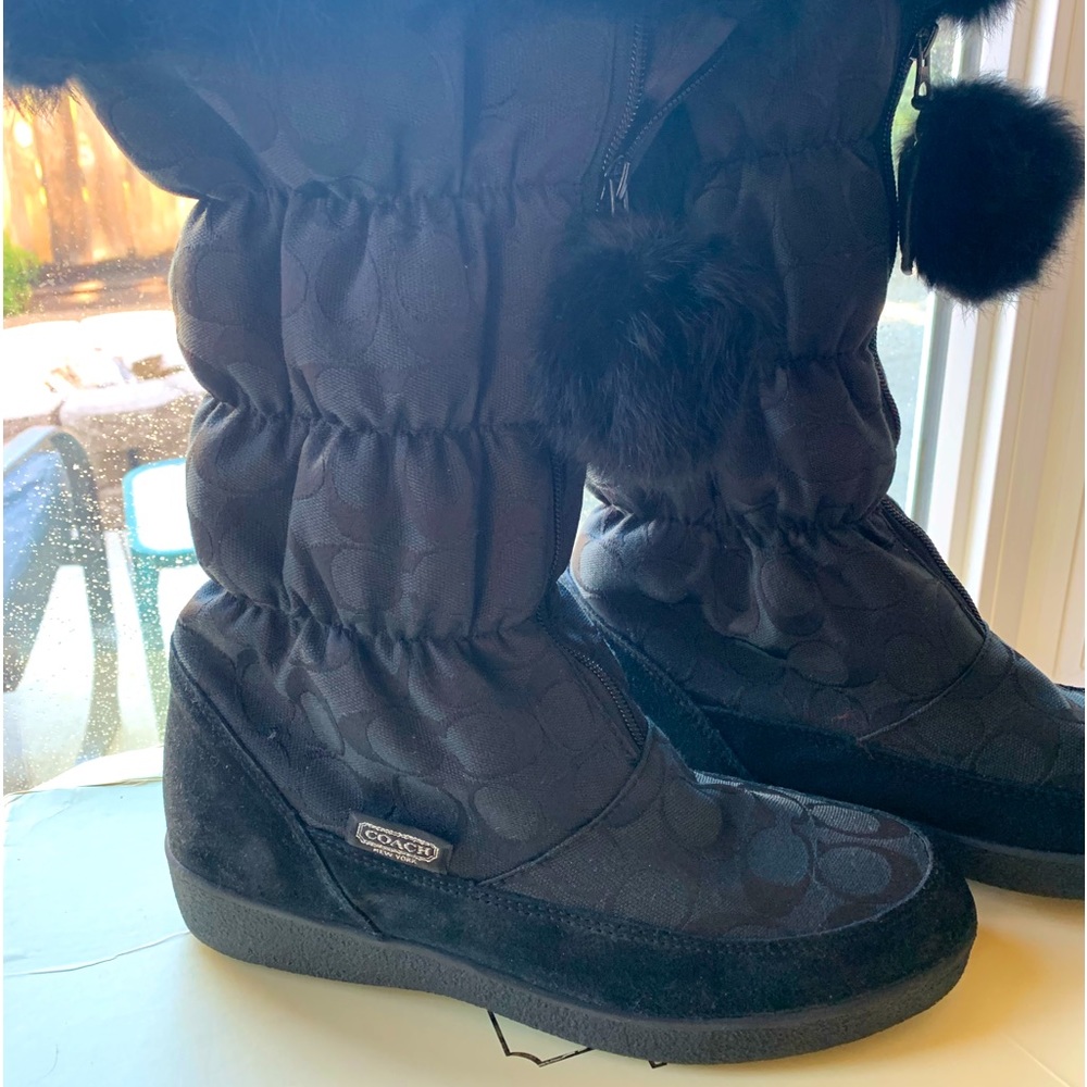 Coach rabbit fur boots